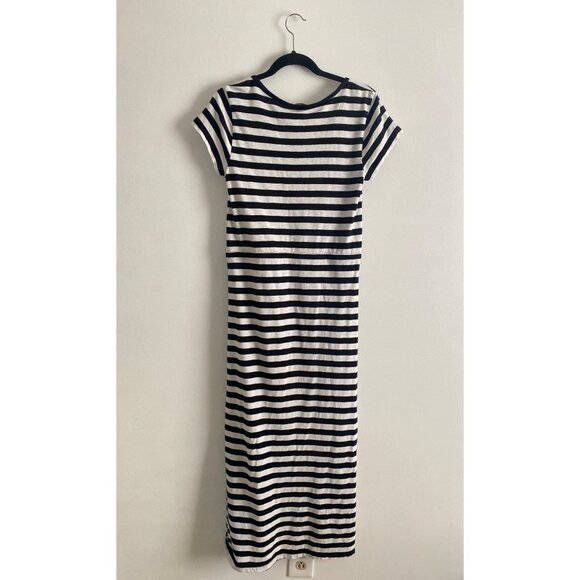 Striped Black & White Talbots Maxi Dress With Drawstring Waist Size S - Picture 2 of 5
